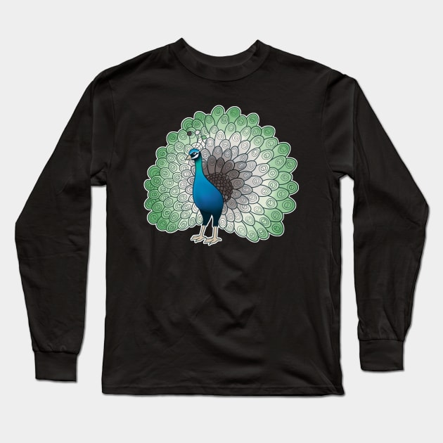 Aromantic Pride Peacock Long Sleeve T-Shirt by celestialuka